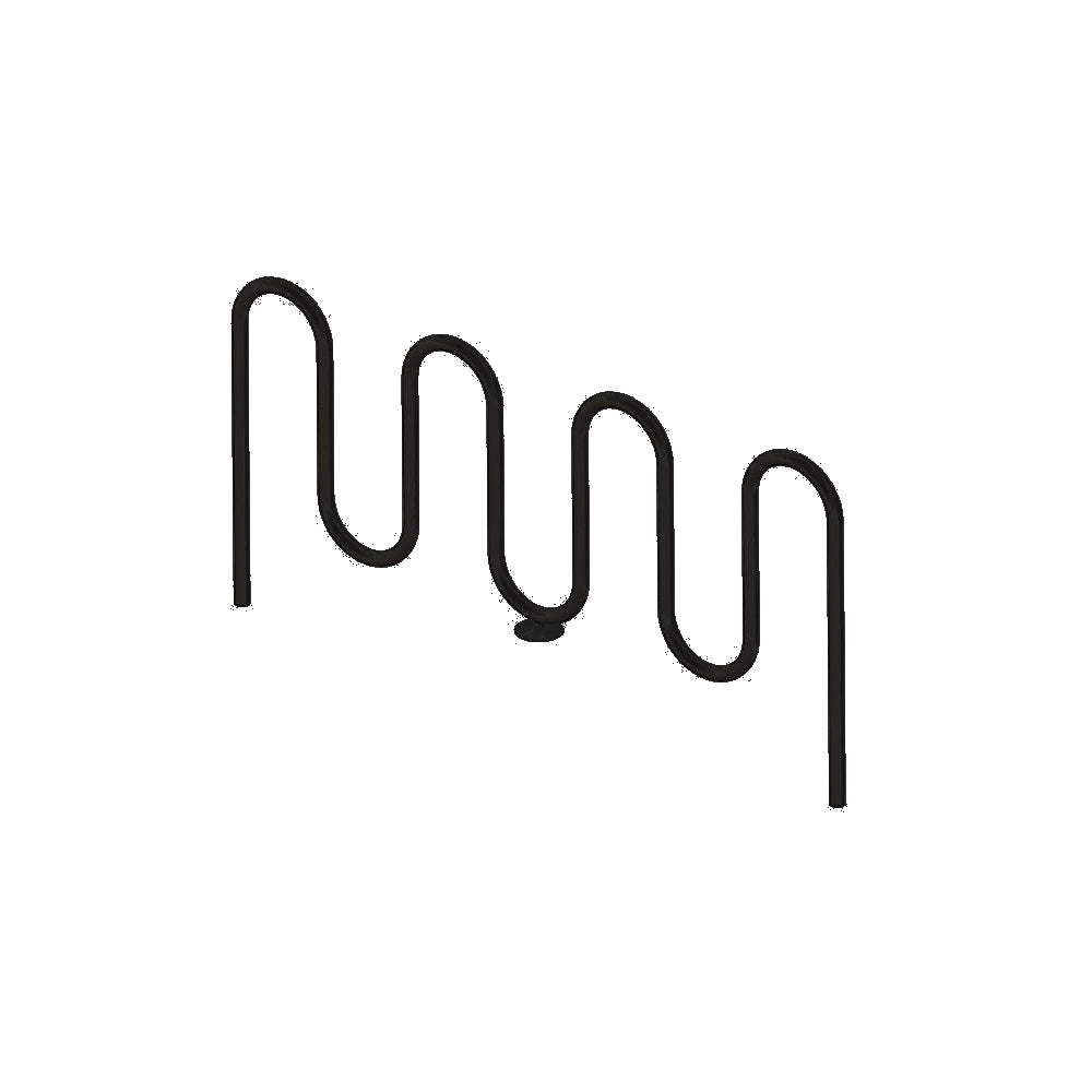 MF9013 Inground Mount 7 Loop Bike Rack — Metal Powder Coat — 8 Black — digitally rendered color preview