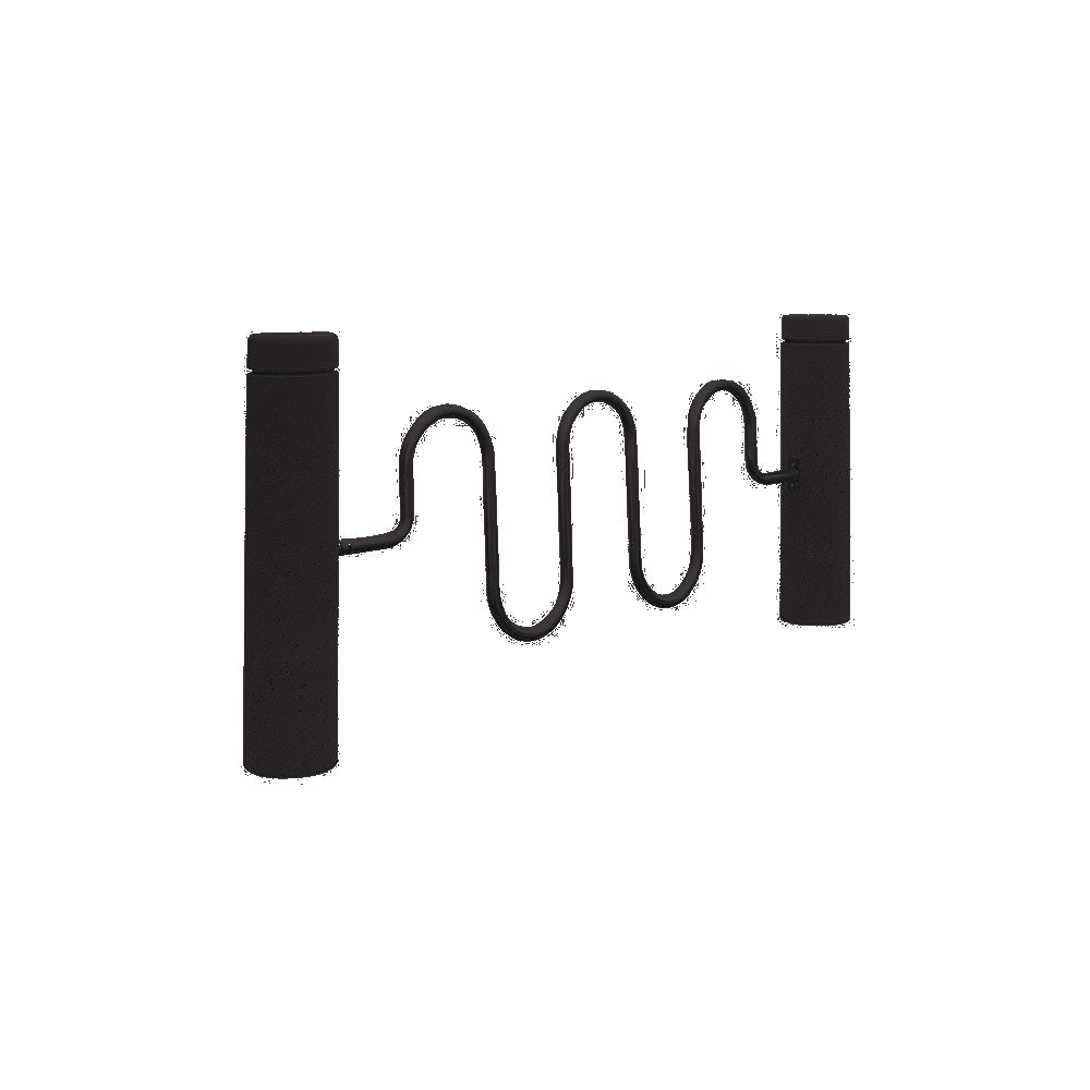 TF7191 Bike Rack Bollard — Metal Powder Coat — 8 Black — digitally rendered color preview