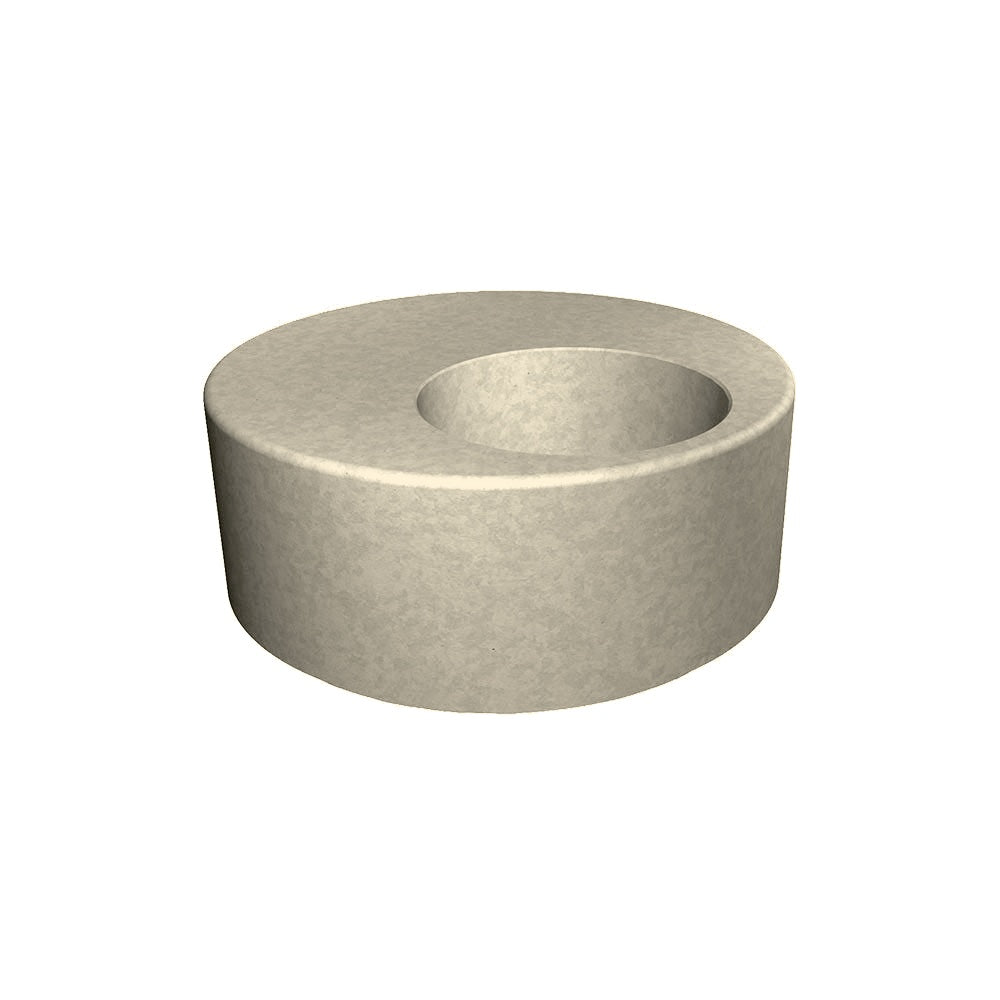 WS113 Concrete Planter with Integral Seat — Acid Wash — A20 White — digitally rendered color preview