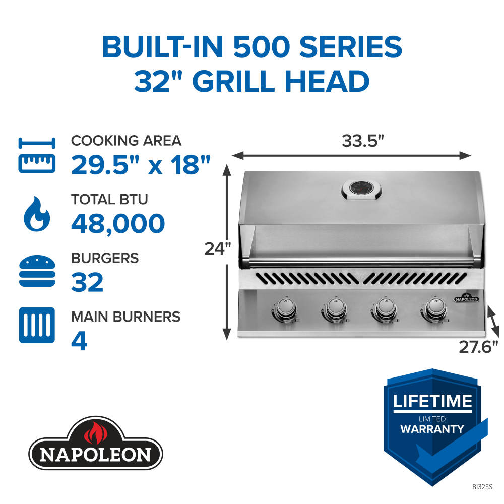Napoleon Built-In 500 Series 32 Gas Grill BI32PSS