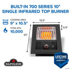 Napoleon Built-In 700 Series Single Infrared Burner BIB10IRPMK