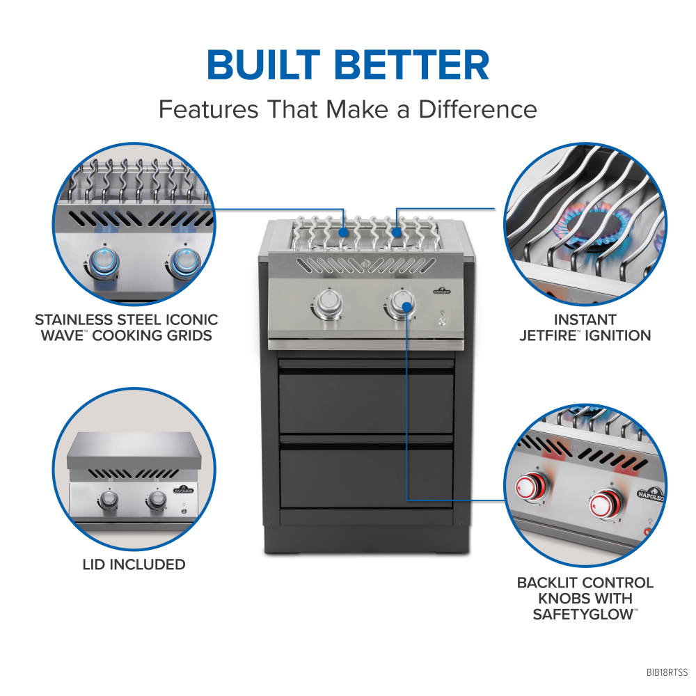 Napoleon Built-In 700 Series Dual Range Burner BIB18RTPSS