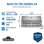 Napoleon Built-In 700 Series 44 Propane Grill BIG44RBPSS-1