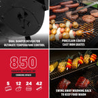 Char-Griller Pro Deluxe Charcoal Grill E2827