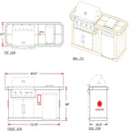 Cal Flame Pacifica Q 7 Ft. BBQ Grill Island BBK701