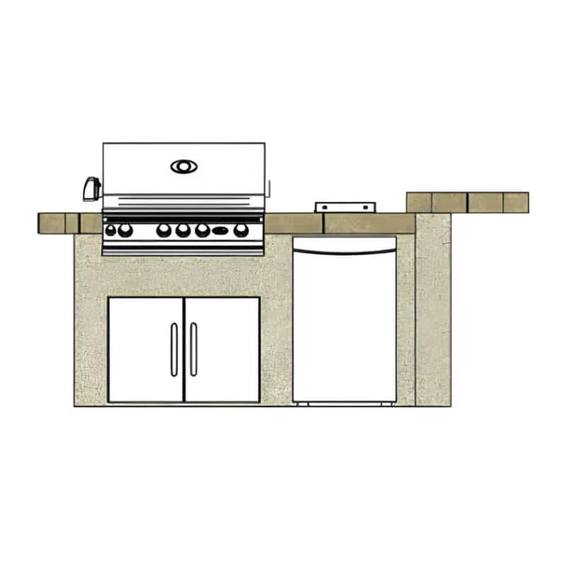 Cal Flame Malibu Q 8 Ft. L-Shaped BBQ Grill Island BBK-830