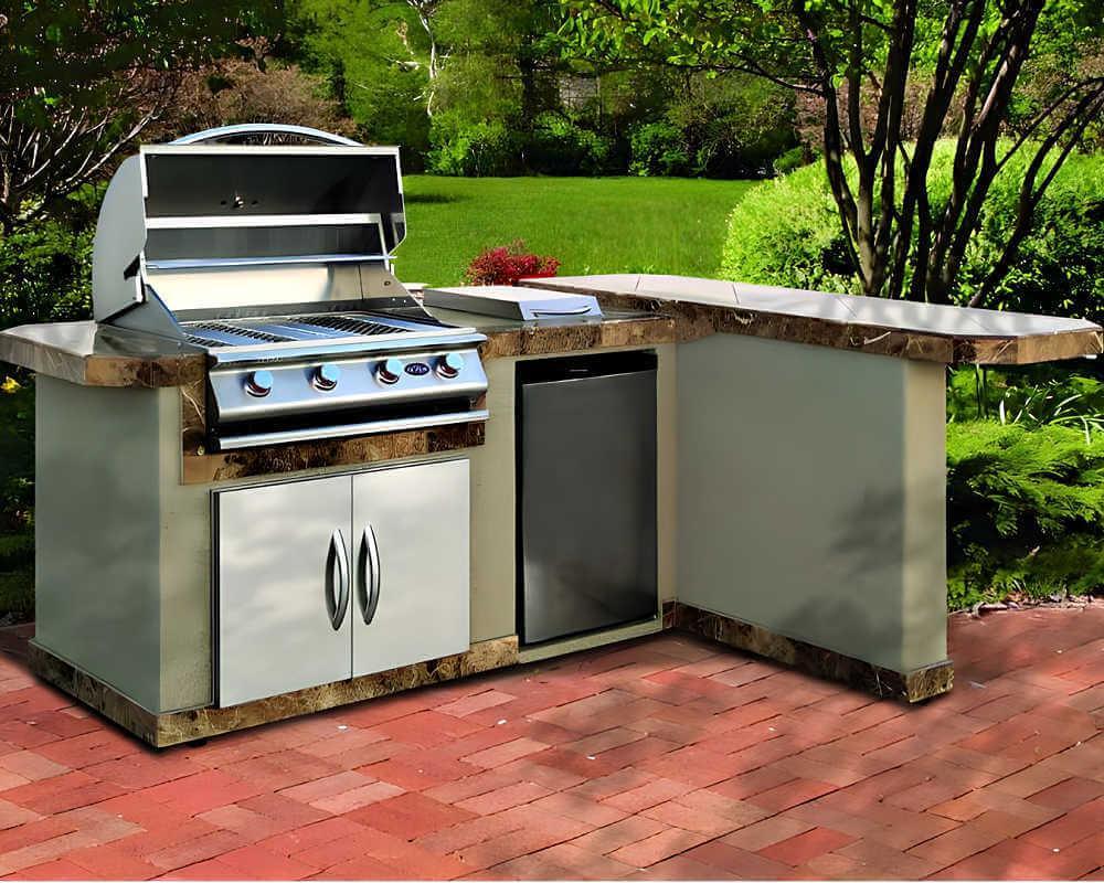 Cal Flame Malibu Q 8 Ft. L-Shaped BBQ Grill Island BBK-830