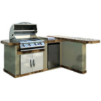 Cal Flame Malibu Q 8 Ft. L-Shaped BBQ Grill Island BBK-830