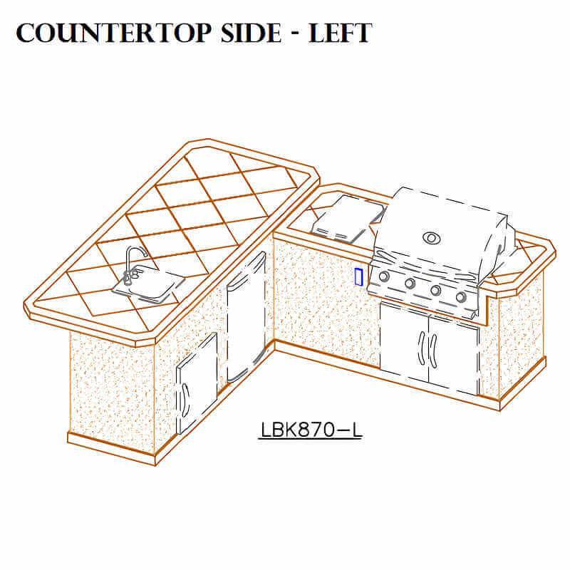 Cal Flame Carmel Q 8 Ft. L-Shaped BBQ Grill Island BBK870