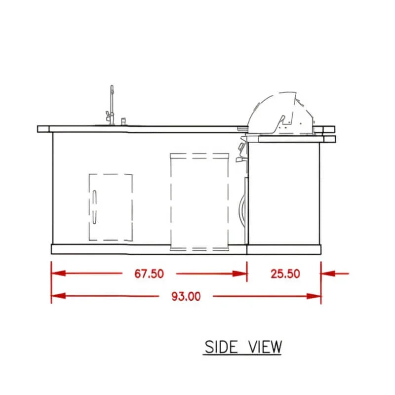 Cal Flame Carmel Q 8 Ft. L-Shaped BBQ Grill Island BBK870