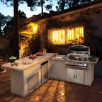 Cal Flame Carmel Q 8 Ft. L-Shaped BBQ Grill Island BBK870