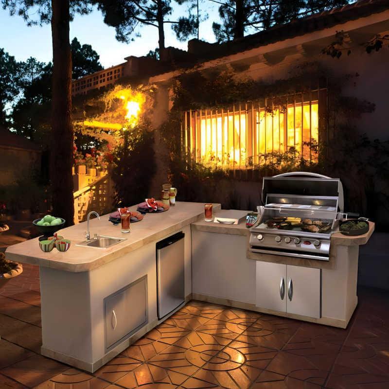 Cal Flame Carmel Q 8 Ft. L-Shaped BBQ Grill Island BBK870