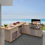 Cal Flame Carmel Q 8 Ft. L-Shaped BBQ Grill Island BBK870