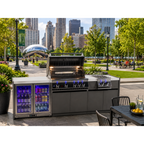 Whistler 102 x 28-Inch 4-Burner Gas Grill Island with Infrared Rear Burner, Refrigerator, Double Side Burner, and Rotisserie Kit