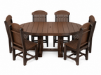 LuxCraft 4' x 6' Oval 7-Piece Dining Table Set with 4 Side and 2 Arm Chairs