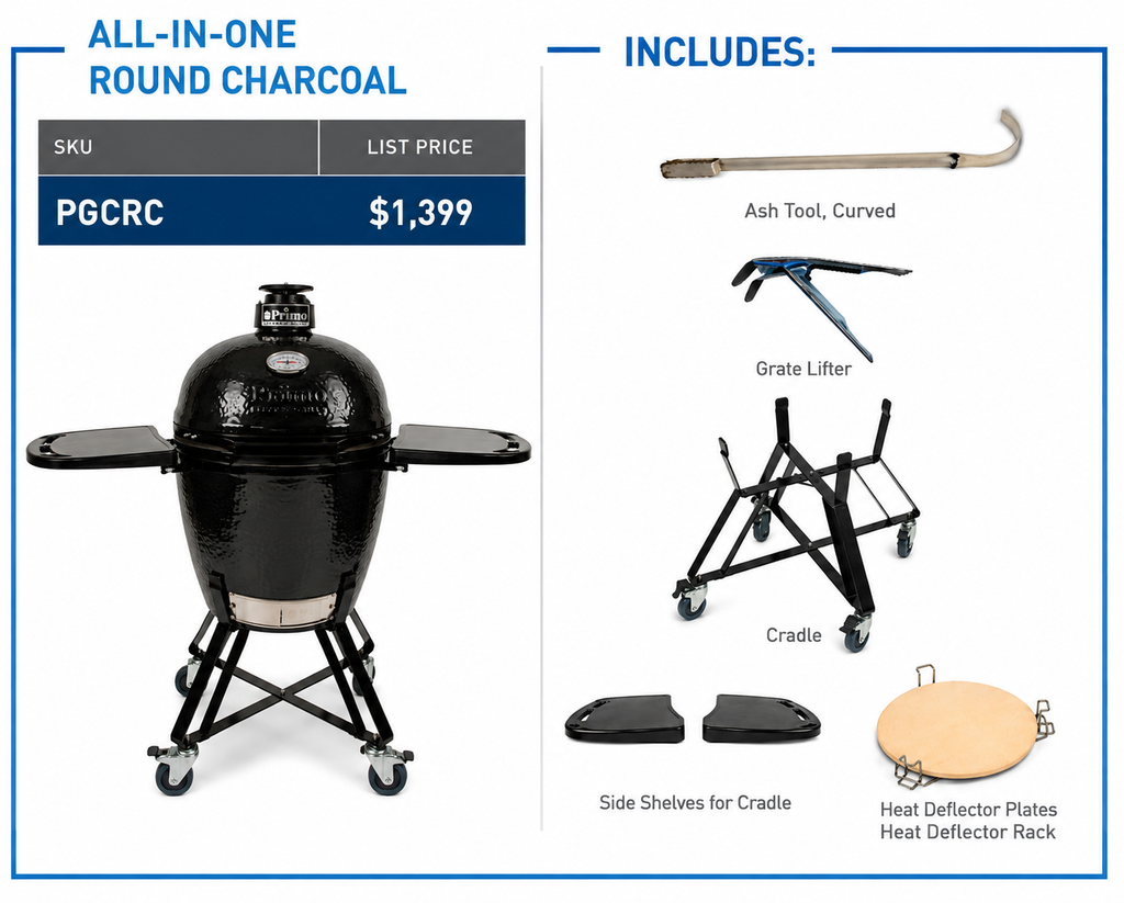 Primo Round All-In-One Kamado Grill PGCRC
