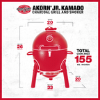 Char-Griller AKORN Jr. Kamado Charcoal Grill Grey