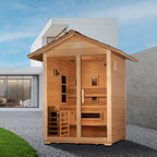 Golden Designs "Carinthia" 3 Person Hybrid (PureTech™ Full Spectrum IR or Traditional Stove) Outdoor Sauna (GDI-8123-01)