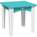 LuxCraft Island End Table (IET) - IETABW Island End Table (Aruba Blue & White)