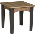 LuxCraft Island End Table (IET) - IETAMB Island End Table (Antique Mahogany & Black)