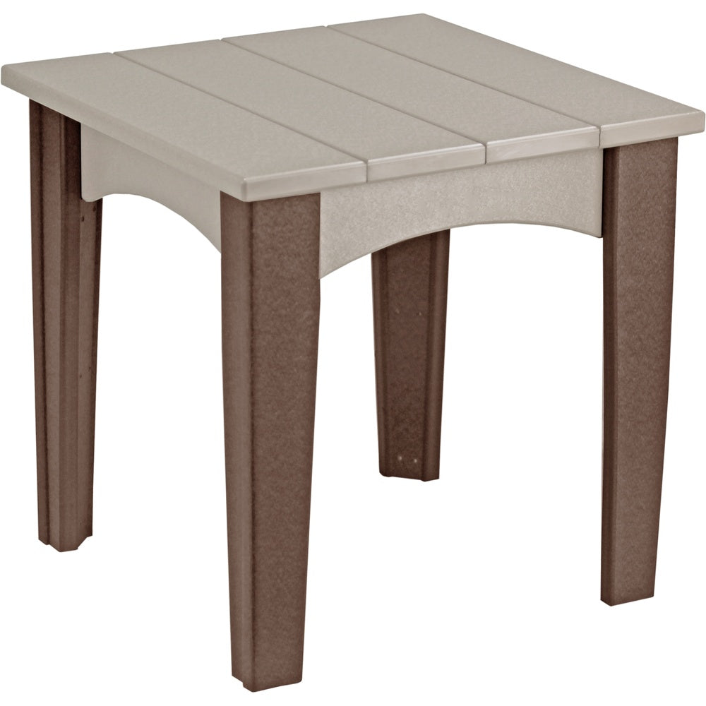 LuxCraft Island End Table (IET) - IETWWCBR Island End Table (Weatherwood & Chestnut Brown)