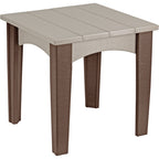 LuxCraft Island End Table (IET) - IETWWCBR Island End Table (Weatherwood & Chestnut Brown)