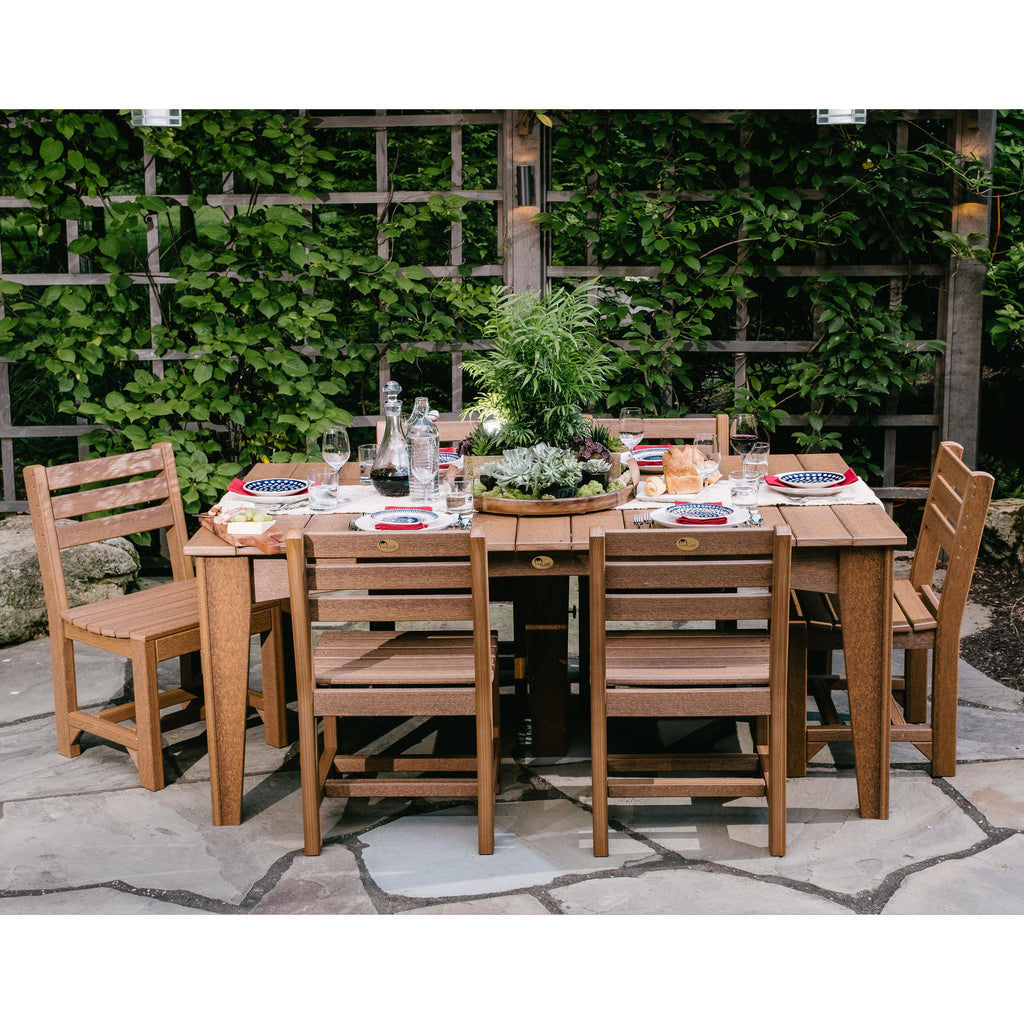 LuxCraft 44" x 72" Island 7-Piece Dining Table Set with 6 Side Chairs