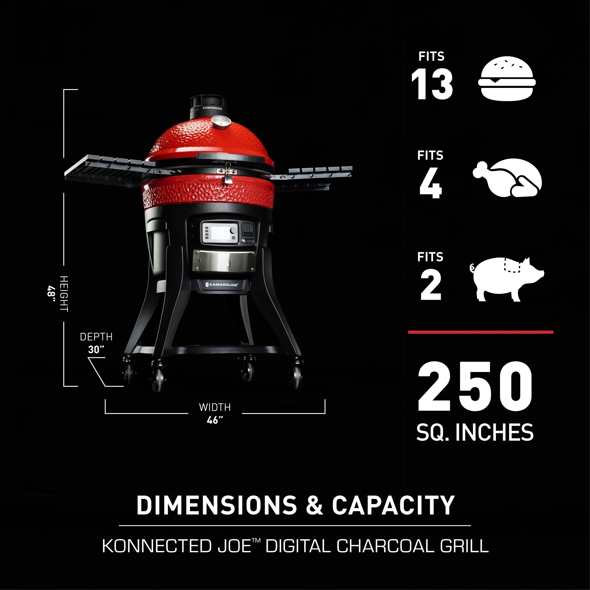 Kamado Joe Konnected Joe 18-Inch Digital Charcoal Grill and Smoker Stainless