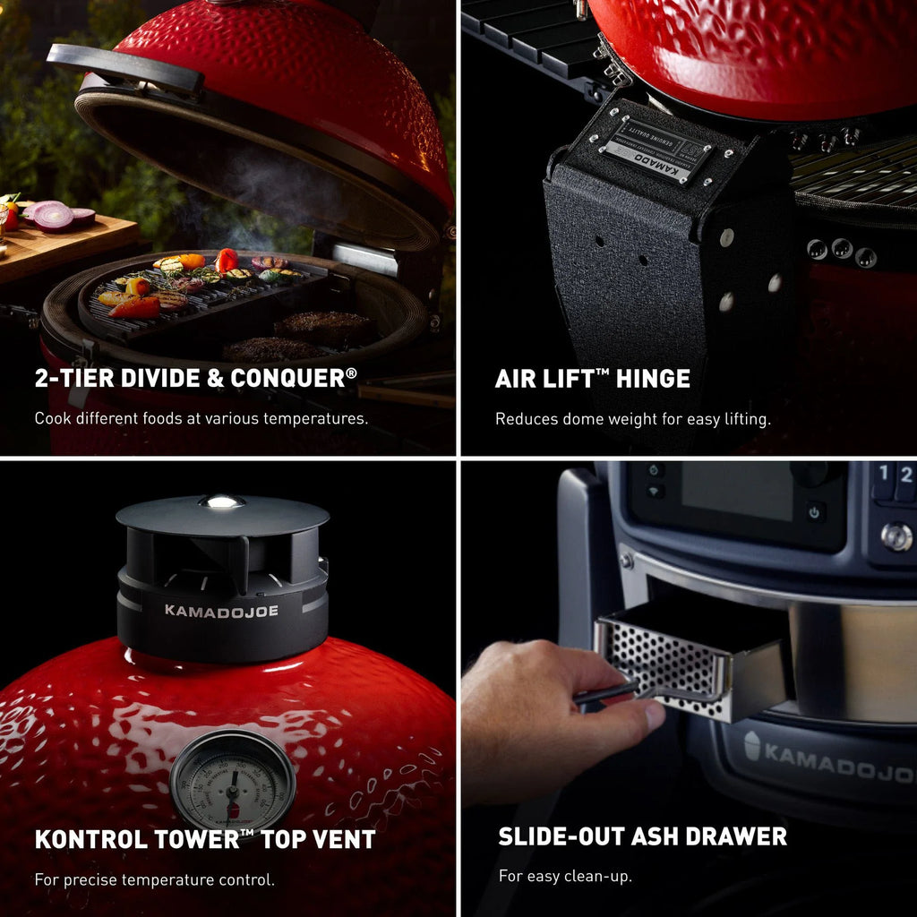 Kamado Joe Konnected Joe 24-Inch Digital Charcoal Grill and Smoker Stainless