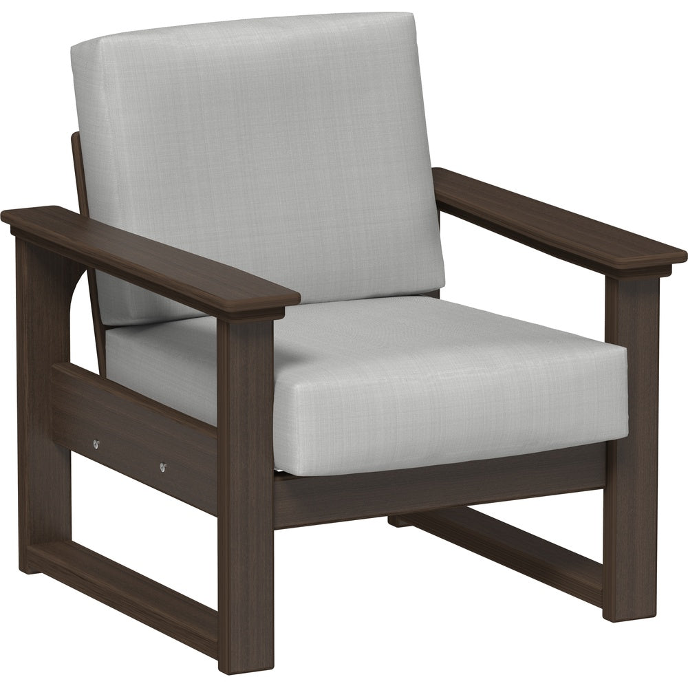 LuxCraft Lanai Deep Seating Chair (LDSC) - LDSCBZW Lanai Deep Seating Chair (Brazilian Walnut-Spectrum Dove)