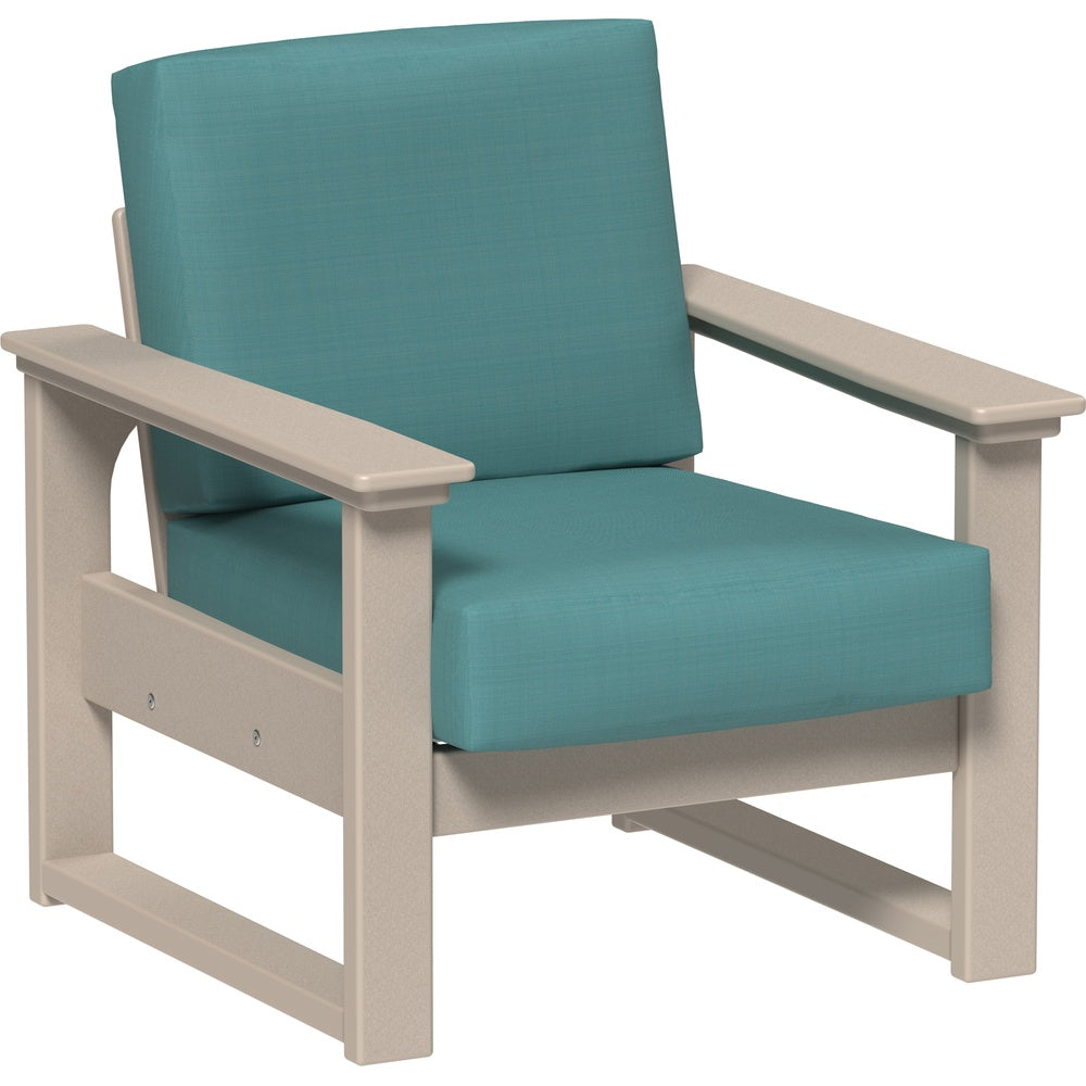 LuxCraft Lanai Deep Seating Chair (LDSC) - LDSCWW Lanai Deep Seating Chair (Weatherwood-Cast Breeze)