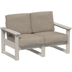 LuxCraft Lanai Deep Seating Loveseat (LDSL) - LDSLBI Lanai Deep Seating Loveseat (Birch-Marine Leatherette Ash Gray)
