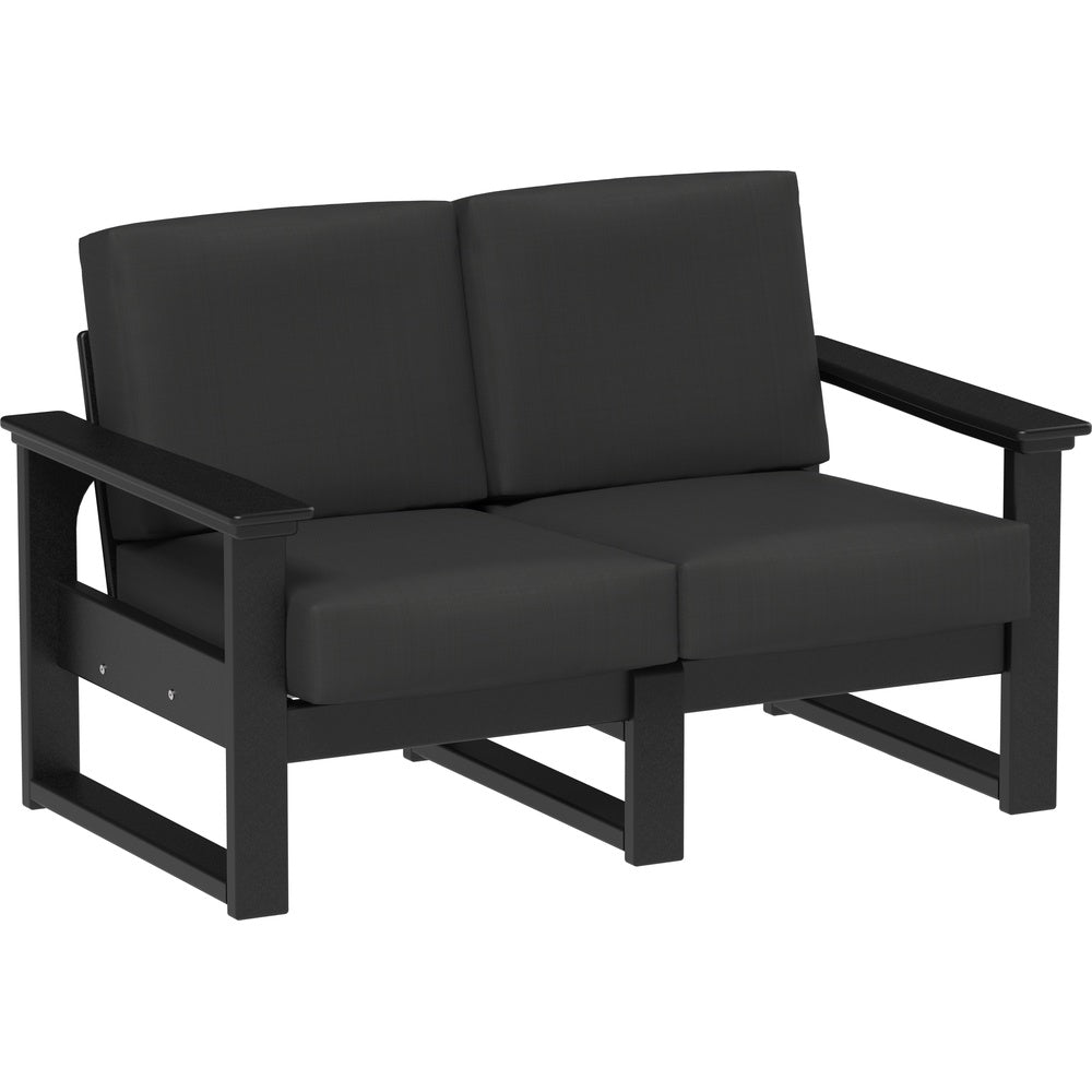 LuxCraft Lanai Deep Seating Loveseat (LDSL) - LDSLBK Lanai Deep Seating Loveseat (Black-Spectrum Carbon)
