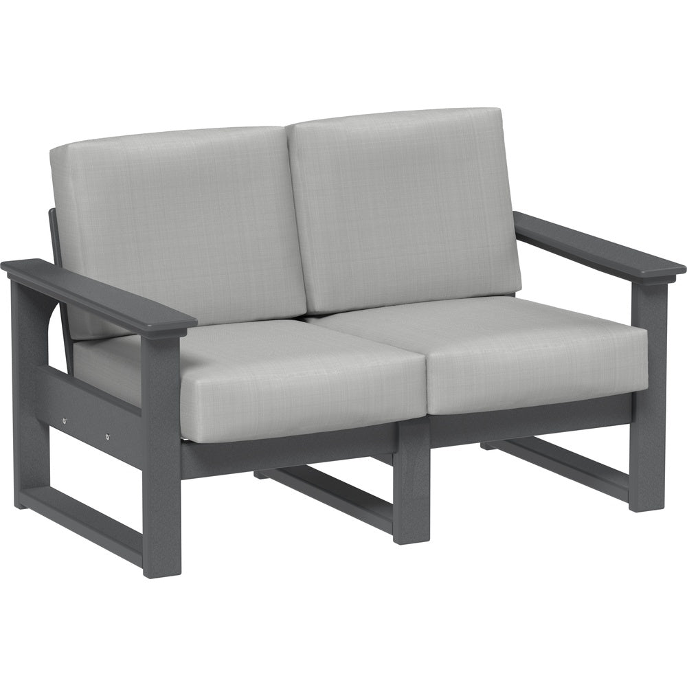 LuxCraft Lanai Deep Seating Loveseat Swing (LDSLS) - LDSLS Lanai Deep Seating Loveseat (Slate-Spectrum Dove)