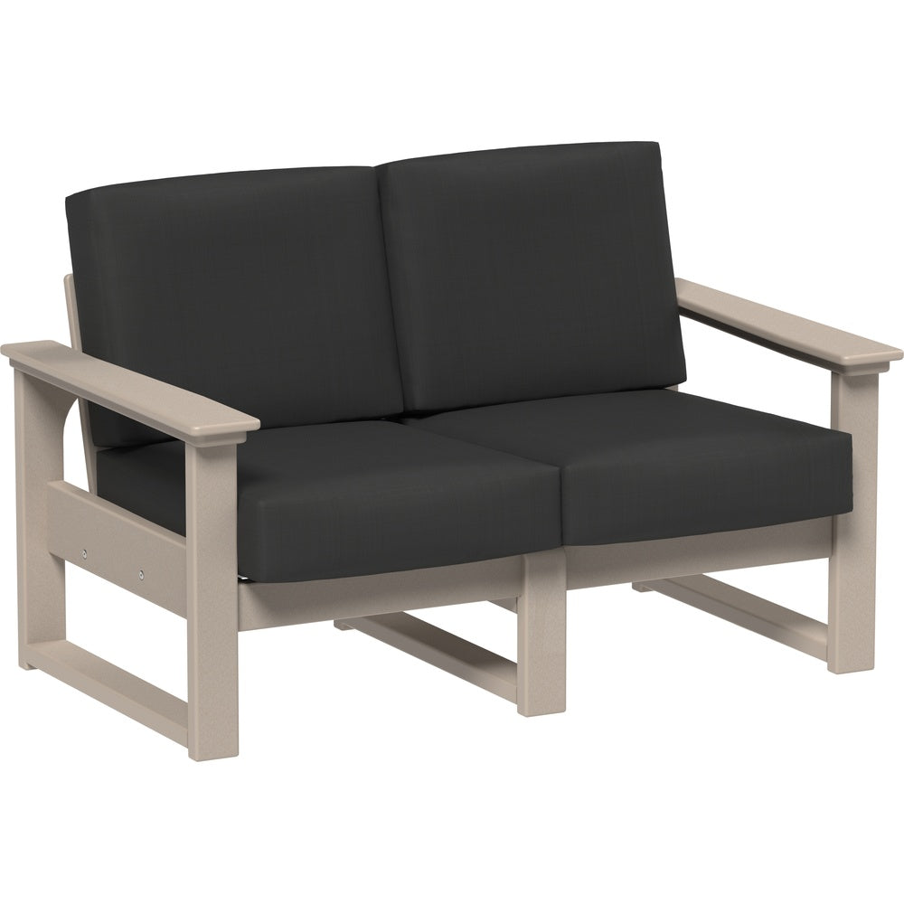 LuxCraft Lanai Deep Seating Loveseat (LDSL) - LDSLWW Lanai Deep Seating Loveseat (Weatherwood-Spectrum Carbon)