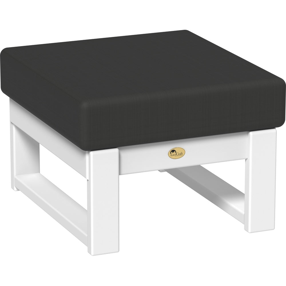 LuxCraft Lanai Deep Seating Ottoman (LDSO) - LDSOW Lanai Deep Seating Ottoman (White-Spectrum Carbon)
