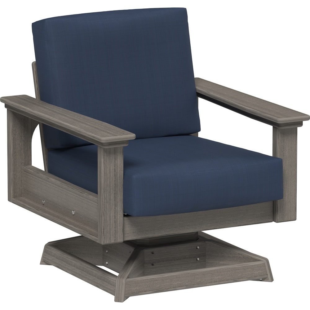 LuxCraft Lanai Deep Seating Swivel Rocker (LDSSR) - LDSSRCG Lanai Deep Seating Swivel Rocker (Coastal Gray-Spectrum Indigo)