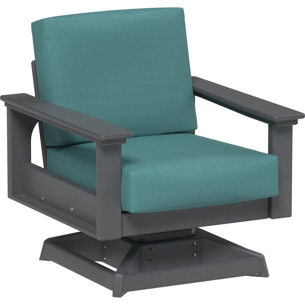 LuxCraft Lanai Deep Seating Swivel Rocker (LDSSR) - LDSSRS Lanai Deep Seating Swivel Rocker (Slate-Cast Breeze)