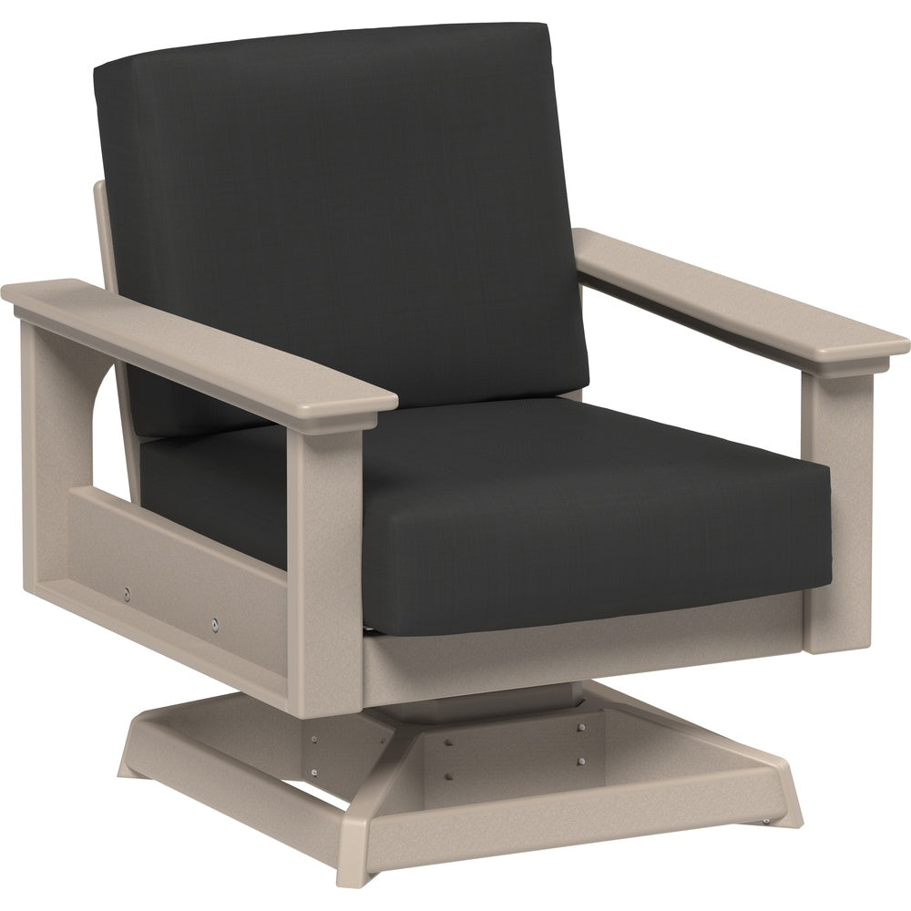 LuxCraft Lanai Deep Seating Swivel Rocker (LDSSR) - LDSSRWW Lanai Deep Seating Swivel Rocker (Weatherwood-Spectrum Carbon)