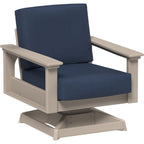 LuxCraft Lanai Deep Seating Swivel Rocker (LDSSR) - LDSSRWW Lanai Deep Seating Swivel Rocker (Weatherwood-Spectrum Indigo)