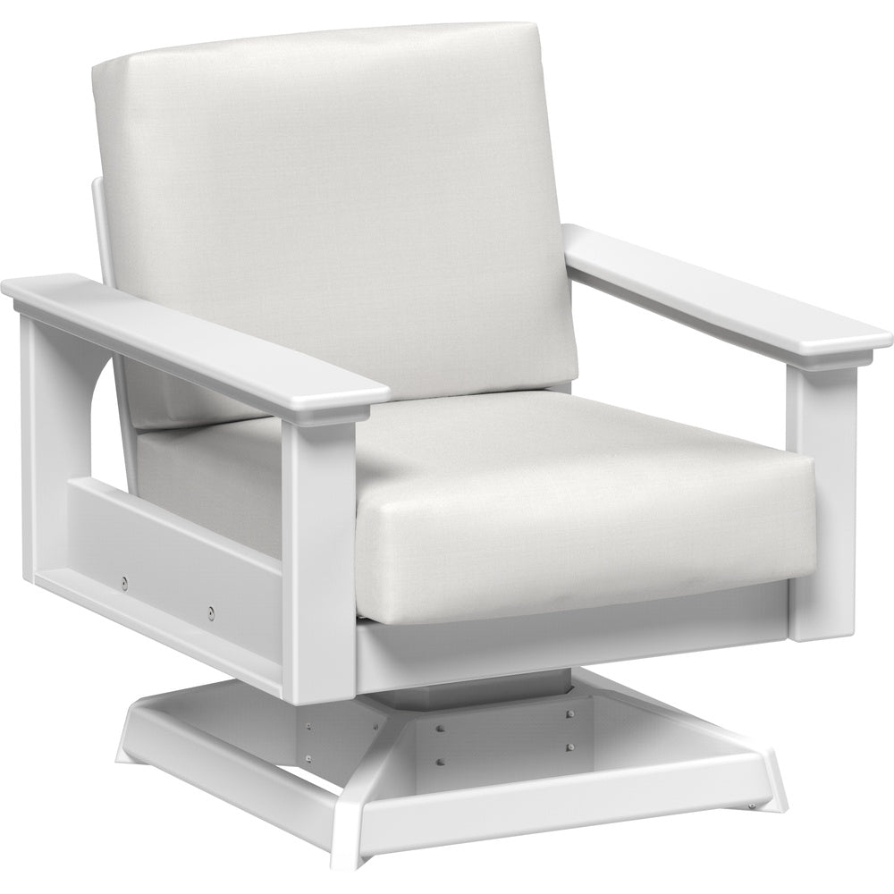 LuxCraft Lanai Deep Seating Swivel Rocker (LDSSR) - LDSSRW Lanai Deep Seating Swivel Rocker (White-Canvas)