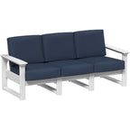 LuxCraft Lanai Deep Seating Sofa (LDSS) - LDSSW Lanai Deep Seating Sofa (White-Spectrum Indigo)