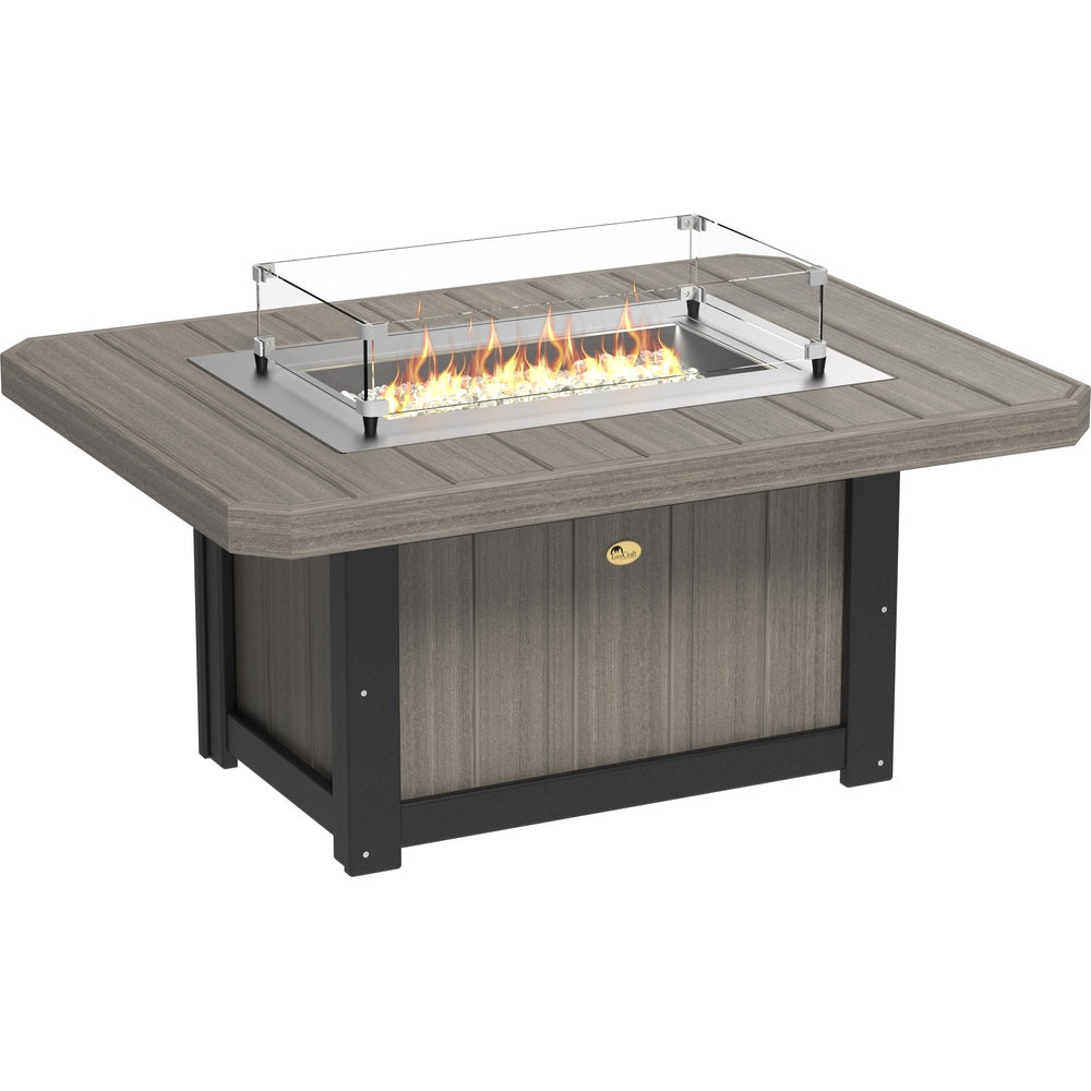 LuxCraft Lumin Fire Pit 51" Rectangular (LFP51R) - LFP51RCGB Lumin Fire Pit 51'' Rectangular (Coastal Gray & Black)