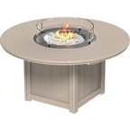 LuxCraft Lumin Fire Table 60" Round (LFT60R) - LFT60RWW Lumin Fire Table 60'' Round (Weatherwood) Dining Height