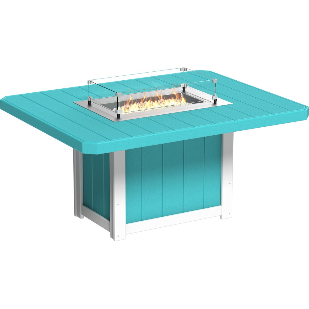 LuxCraft Lumin Fire Table 62" Rectangular (LFT62R) - LFT62RABW Lumin Fire Table 62'' Rectangular (ABW) Dining Height