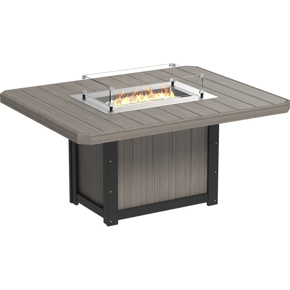 LuxCraft Lumin Fire Table 62" Rectangular (LFT62R) - LFT62RCGB Lumin Fire Table 62'' Rectangular (CGB) Dining Height