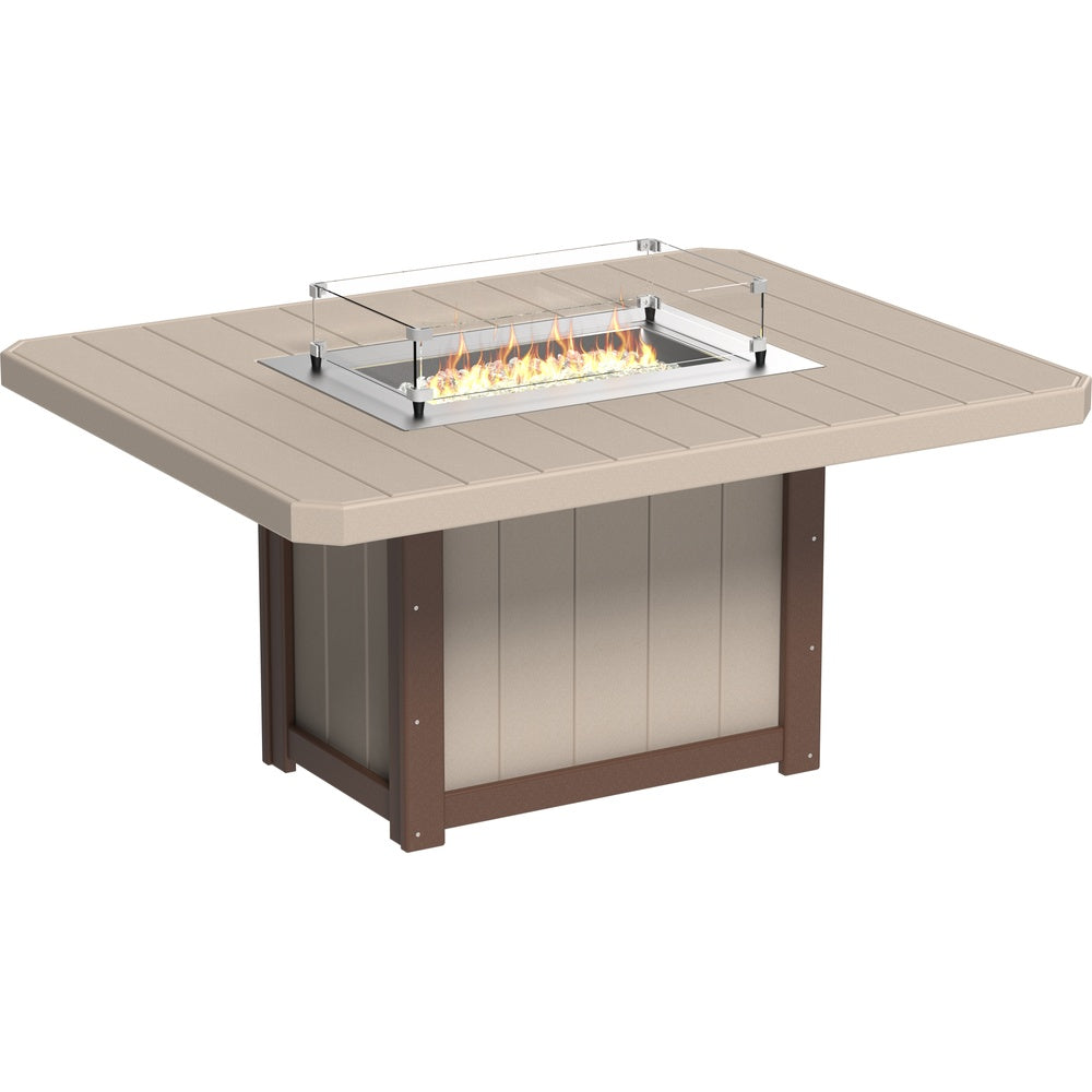 LuxCraft Lumin Fire Table 62" Rectangular (LFT62R) - LFT62RWWCBR Lumin Fire Table 62'' Rect. (WWCBR) DH