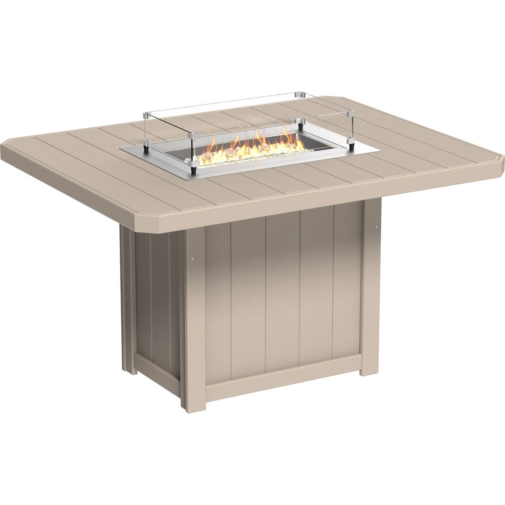 LuxCraft Lumin Fire Table 62" Rectangular (LFT62R) - LFT62RWW Lumin Fire Table 62'' Rectangular (WW) Counter Height