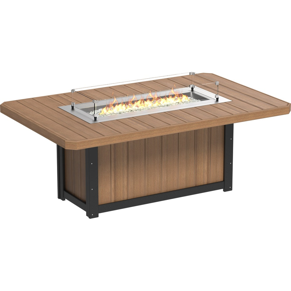 LuxCraft Lumin Fire Table 79" Rectangular (LFT79R) - LFT79RAMB Lumin Fire Table 79'' Rectangular (AMB) Dining Height