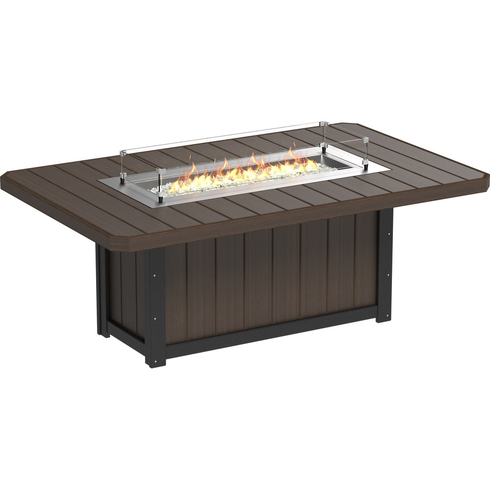 LuxCraft Lumin Fire Table 79" Rectangular (LFT79R) - LFT79RBZWB Lumin Fire Table 79'' Rect (BZWB) Dining Height